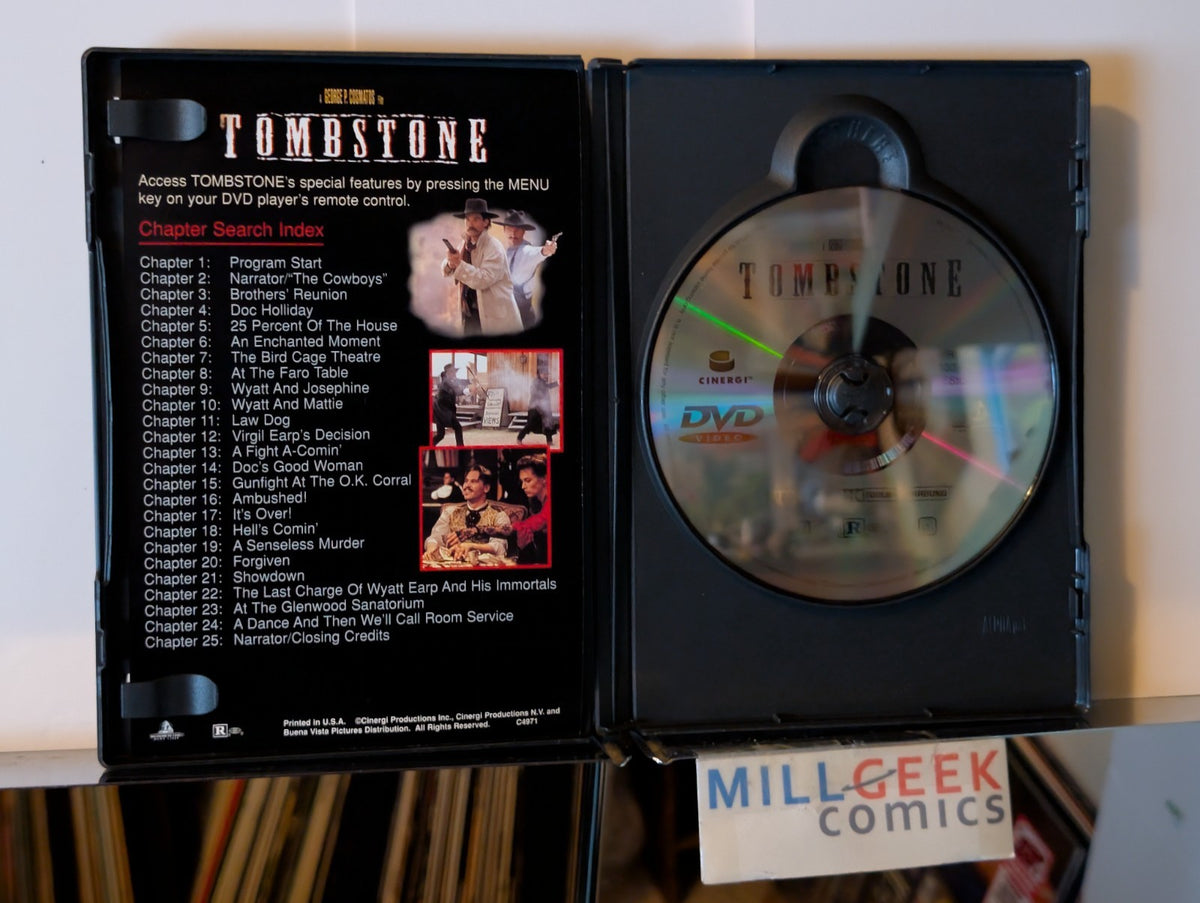 Tombstone - Kurt Russell & Val Kilmer, Widescreen (DVD 1993) -JD
