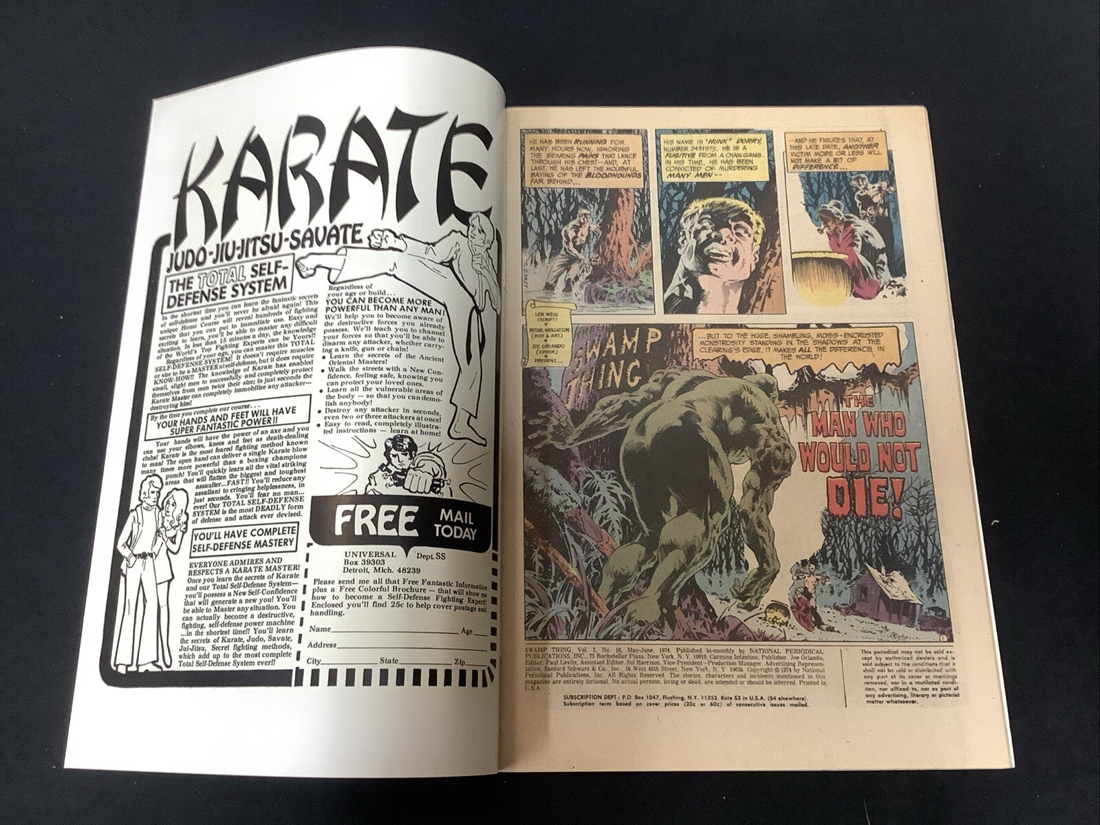 Swamp Thing #10 (1974) VF/NM (9.0) Len Wein/Bernie Wrightson, Last Wrightson