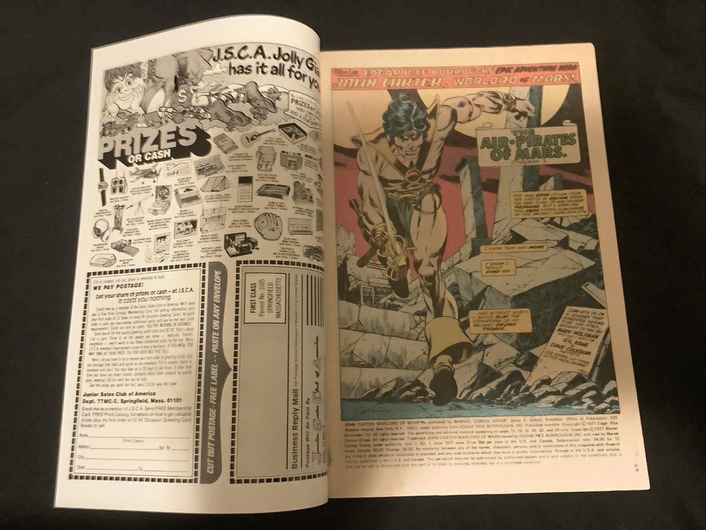 John Carter Warlord of Mars #1 (Marvel Comics June 1977) VF- (7.5) Marv Wolfman