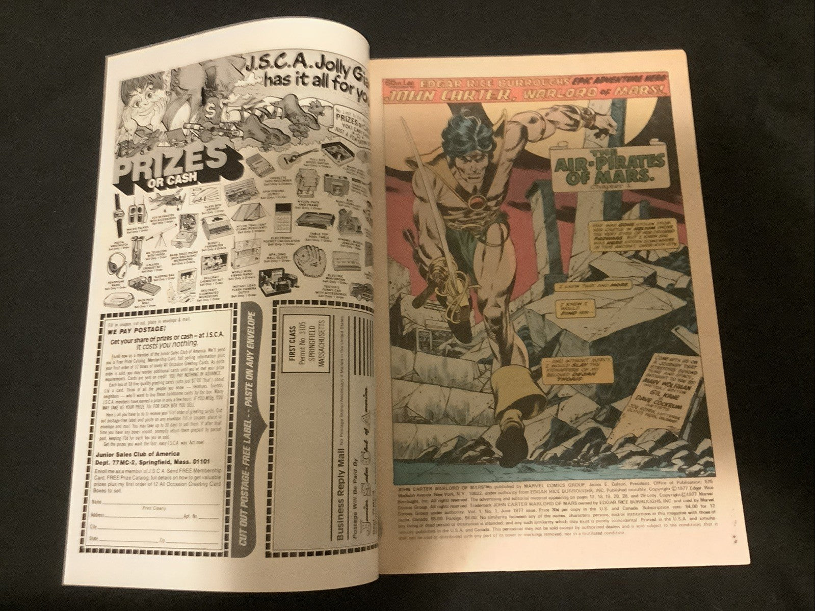 John Carter Warlord of Mars #1 (Marvel Comics June 1977) VF- (7.5) Marv Wolfman