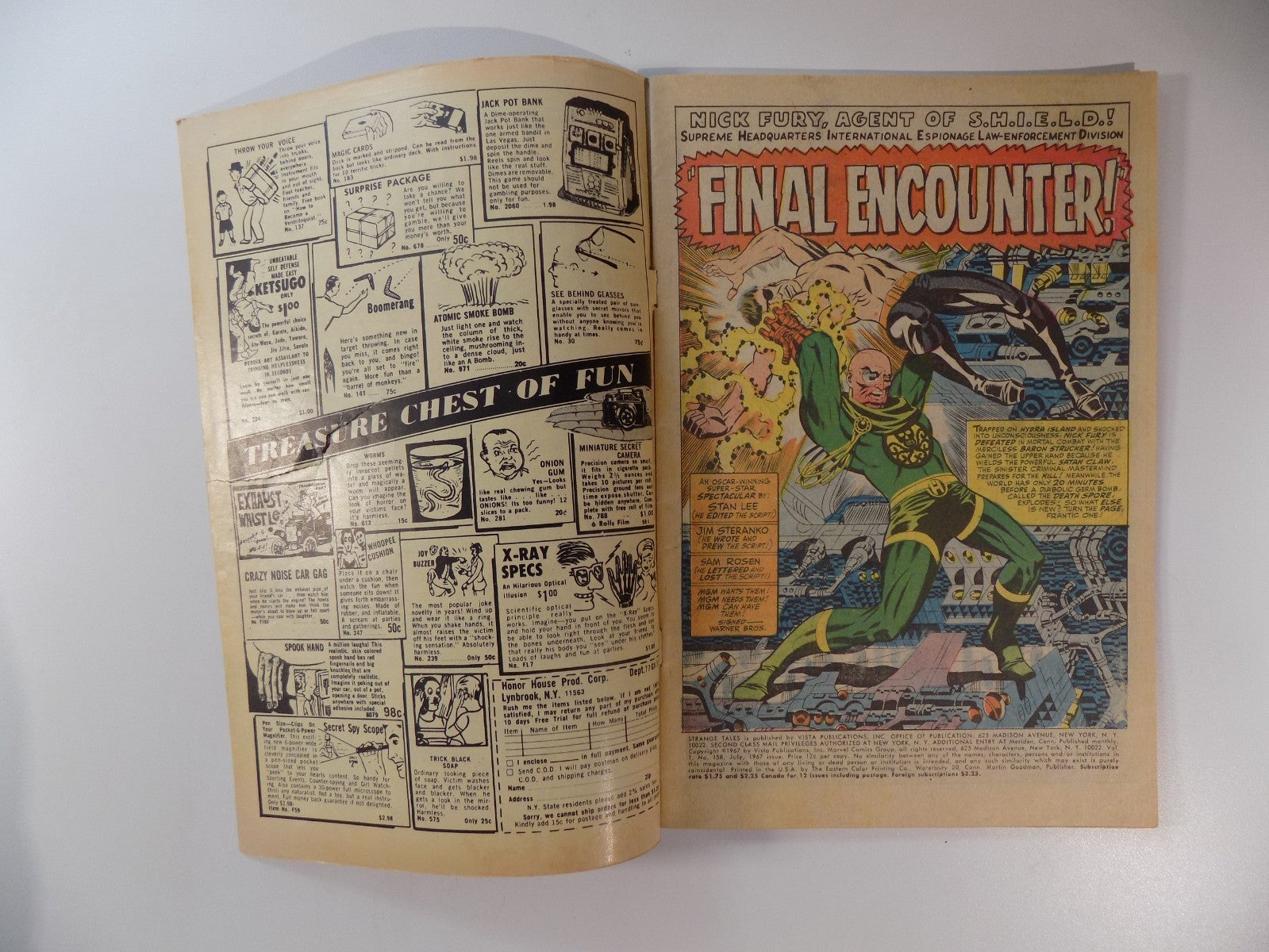 Strange Tales #158 Marvel Comic July 1967 Very Good+