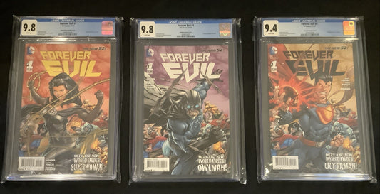 Forever Evil Variant Set, CGC Graded, Ivan Reis Superwoman/Owlman/Ultraman, 2013