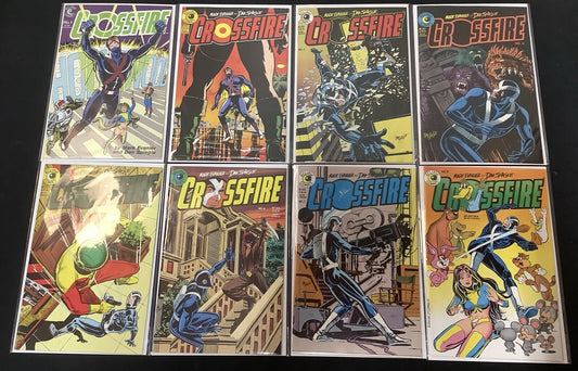 Crossfire #1-8 Comic Lot, Eclipse Comics, Mark Evanier/Dan Spiegle, 1984