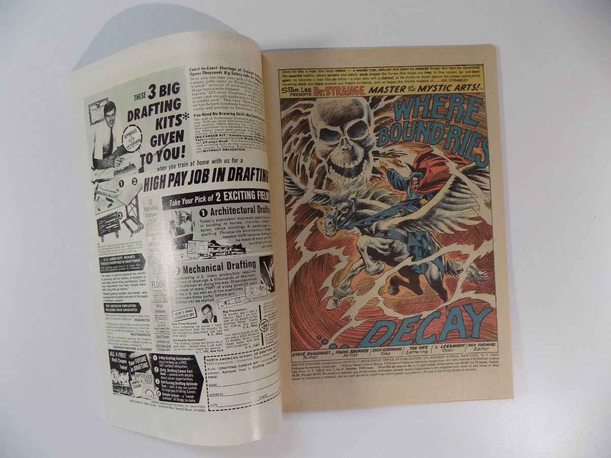 Doctor Strange #4 Marvel Comic October 1974 Very Fine+