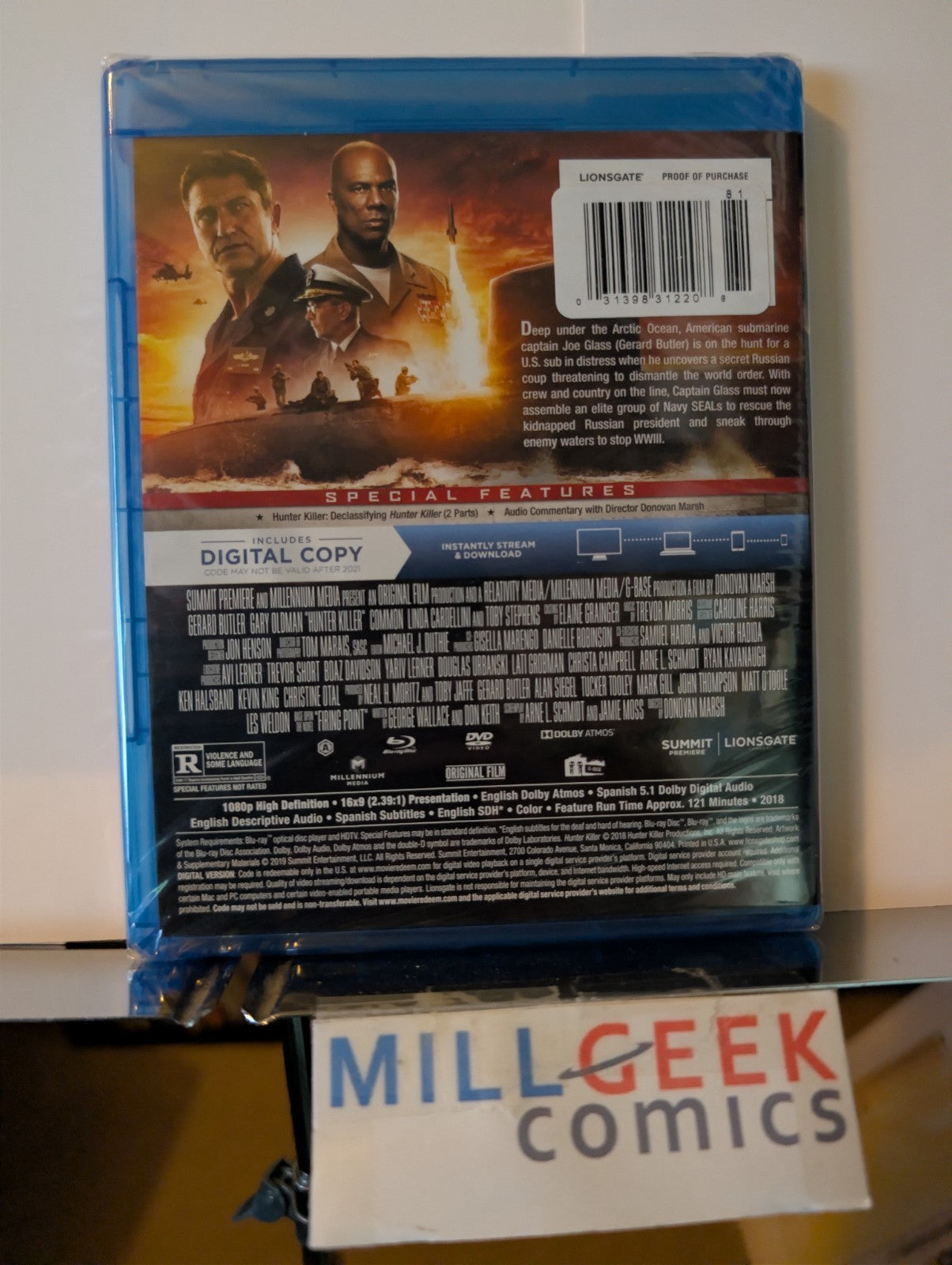 Hunter Killer, Gerard Butler & Gary Oldman (Blu-ray, 2016) -JD