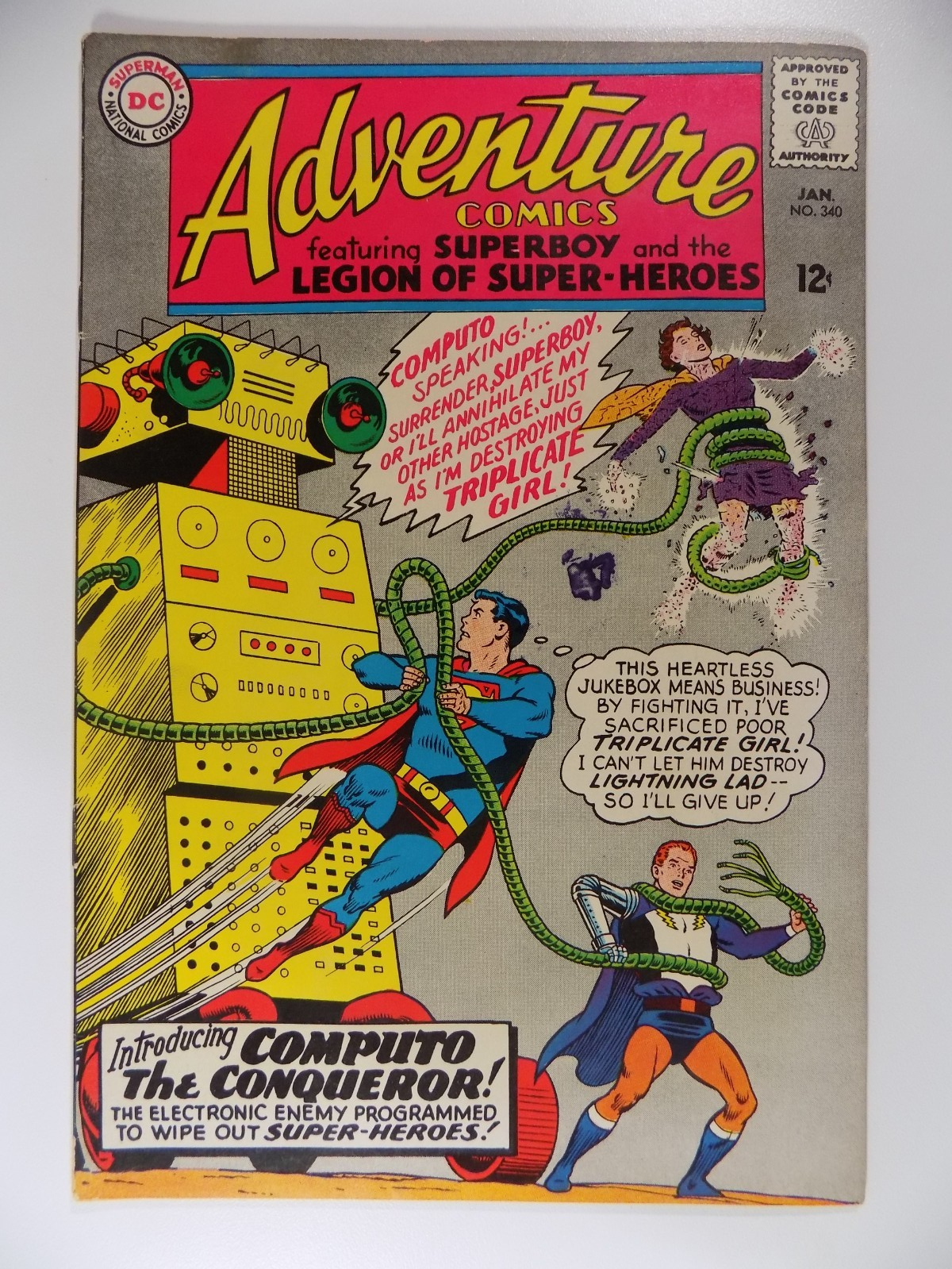 Adventure Comics #340 DC Comic January 1966 Very Fine+
