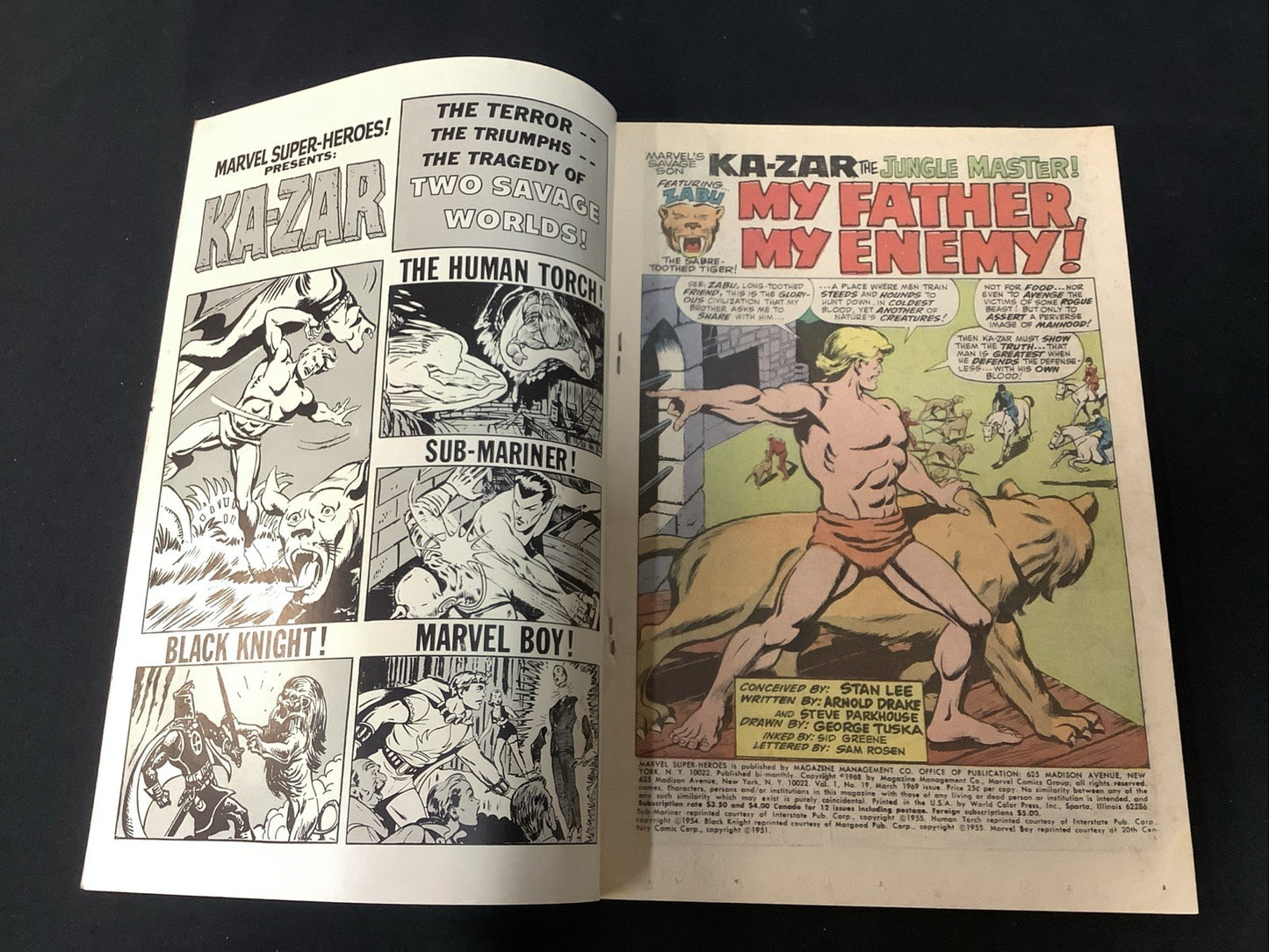 Marvel Super-Heroes #19 (Marvel March 1969) F/VF (7.0) Ka-Zar, Human Torch