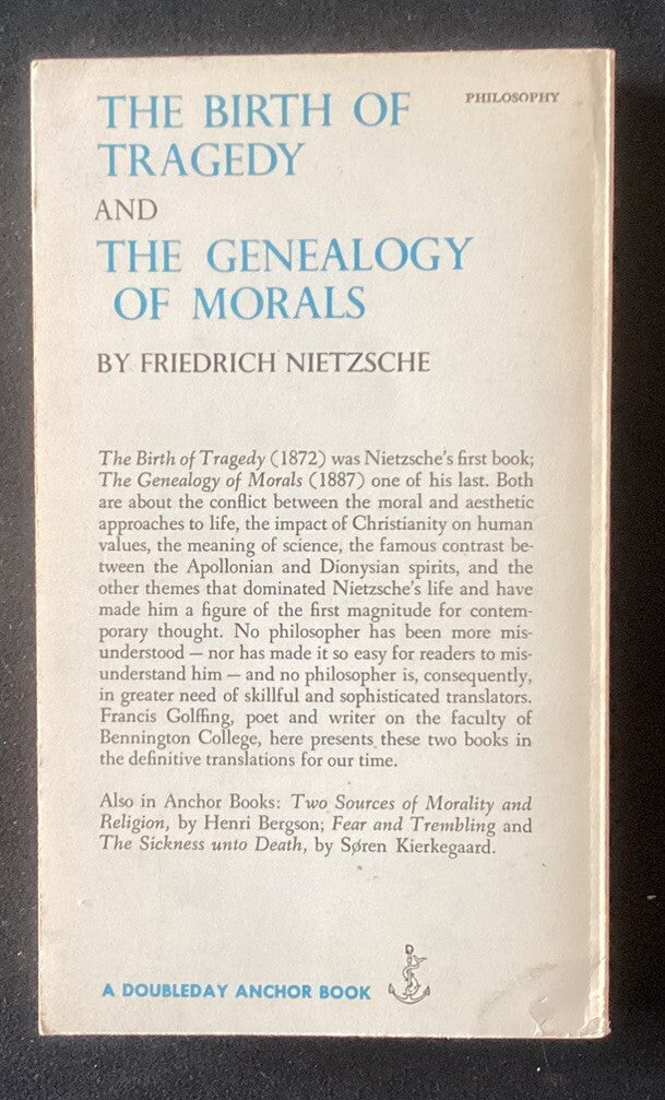 Friedrich Nietzsche The Birth of Tragedy & The Genealogy of Morals VINTAGE -JD