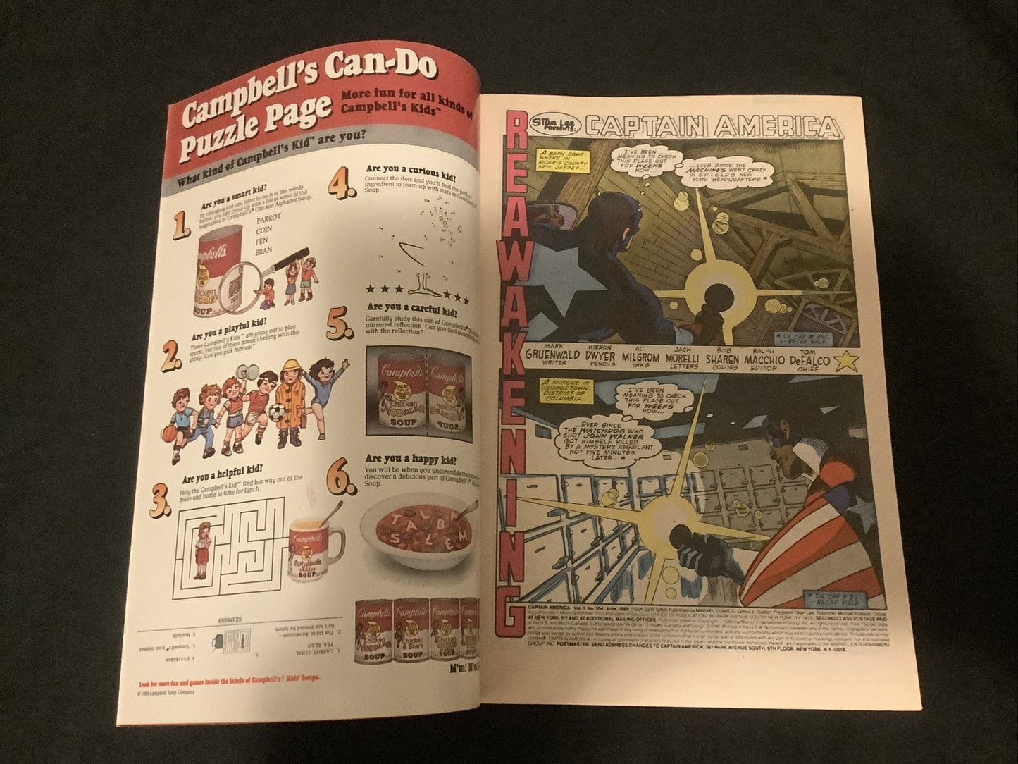 Captain America #354 (Marvel Comics June 1989) NM- (9.2) Al Milgrom, U.S.Agent