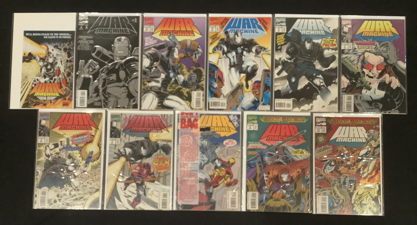 War Machine #1-10 + Ashcan Comic Lot, Marvel, Polybagged #8, Len Kaminski, 1994