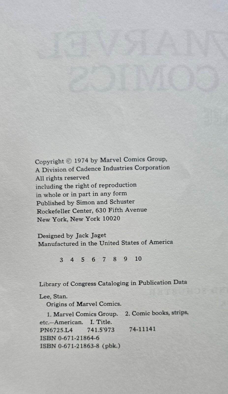 Origins of Marvel Comics By Stan Lee (3rd Ed 1974) Fireside TPB