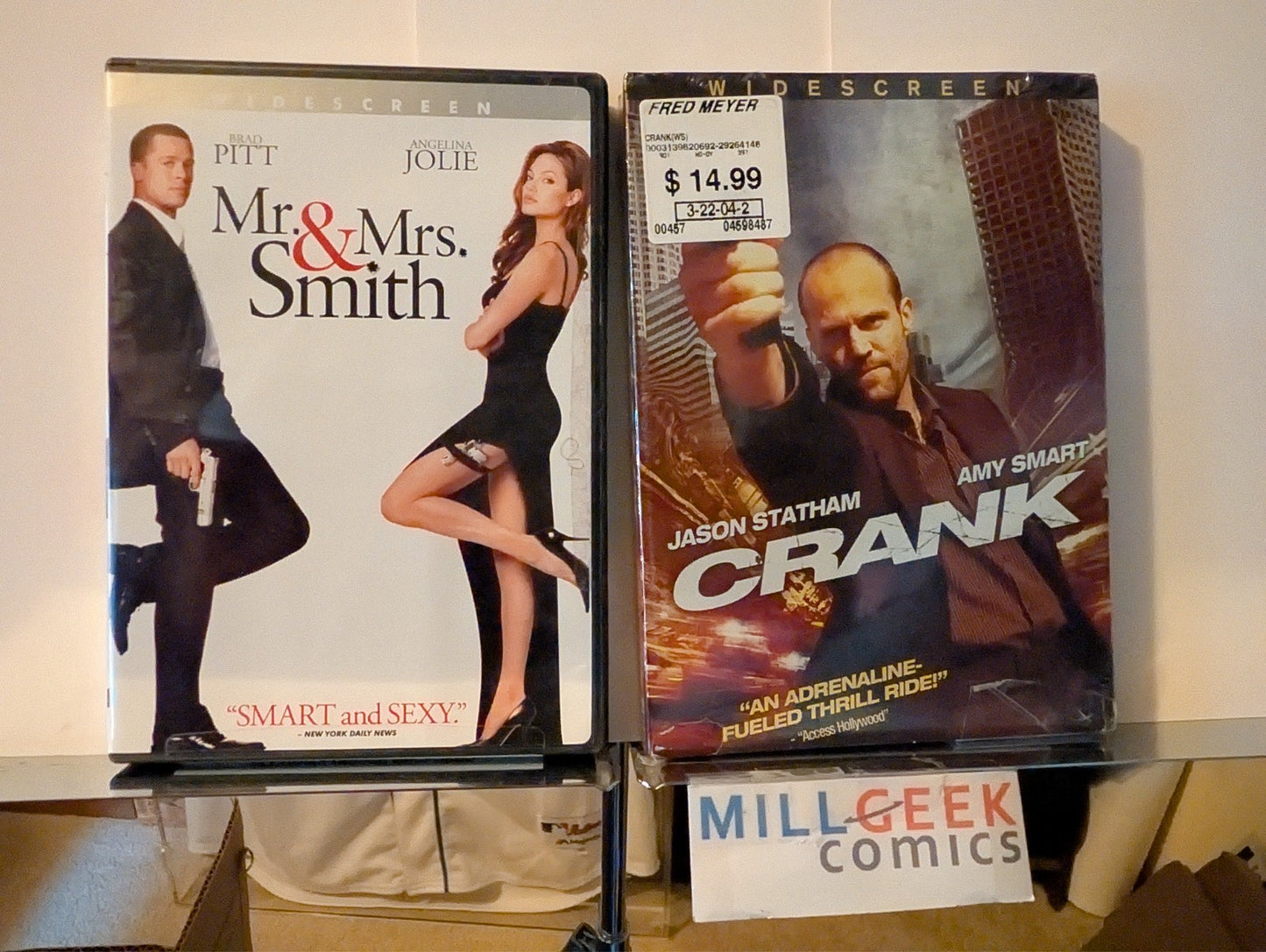 Mr. & Mrs. Smith / Crank, 2 Movie Set (DVD) Like New -JD