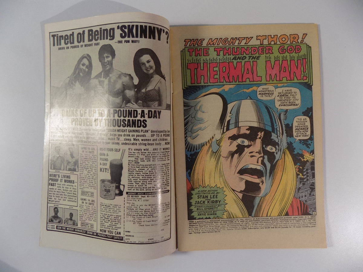Thor #170 Marvel Comic November 1969 Fine/Very Fine