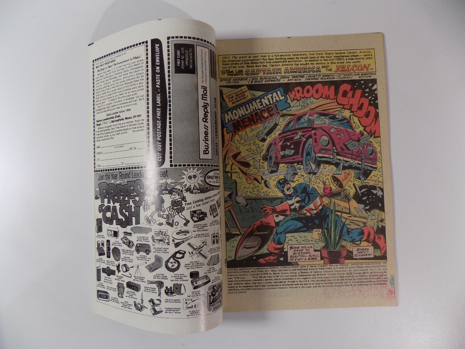 Captain America #222 Marvel Comic June 1978 Near Mint