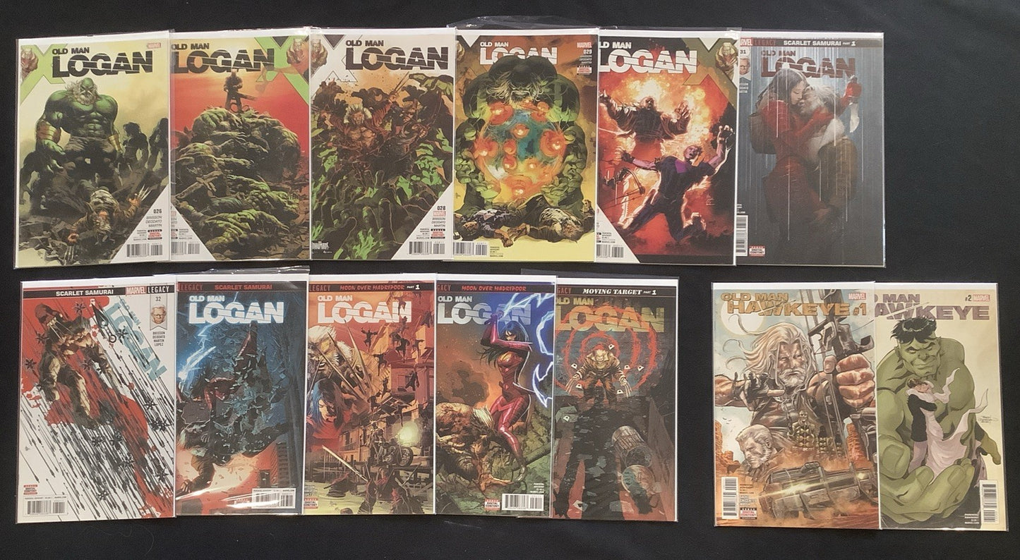 Old Man Logan #26-36 Comic Lot, Marvel, + Old Man Hawkeye #1-2 Bonus