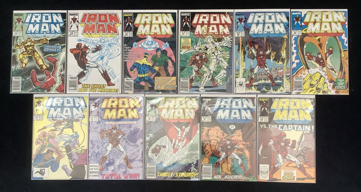Iron Man #218-228 Comic Lot, Marvel Comics, 1st App Ghost, Machelinie/Layton