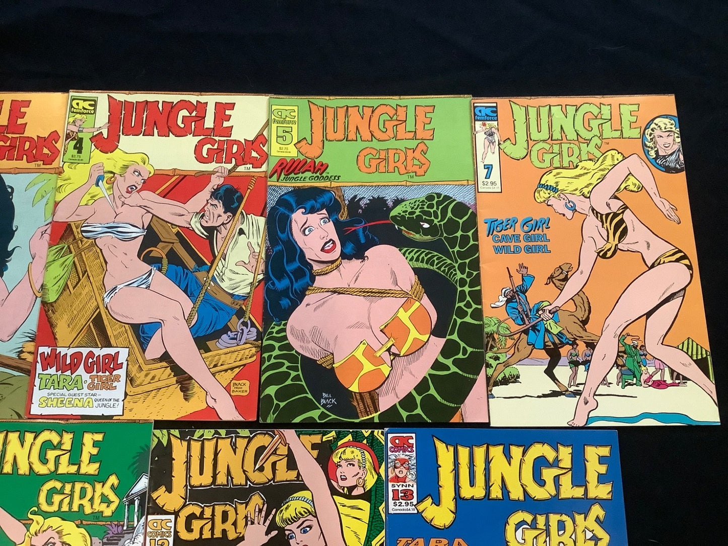 Jungle Girls #1,2,3,4,5,7,8,9,11,12,13 comic lot, AC Comics, Sheena, 1989