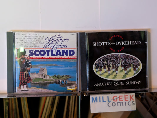 The Bagpipes & Drums of Scotland / Another Quiet Sunday, 2 CDs Like New -JD