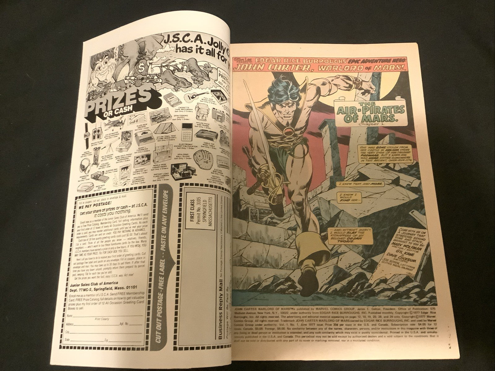 John Carter Warlord of Mars #1 (Marvel Comics June 1977) VF/NM (9.0) Wolfman