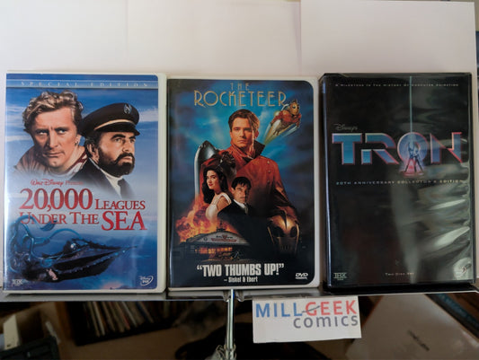 20,000 Leagues Under the Sea / The Rocketeer / Tron, 3 Movie Set (DVD) -JD