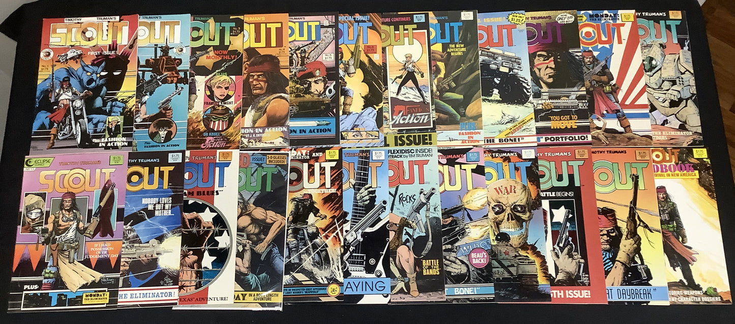 Scout #1-23 + Handbook One-shot Comic Lot, Eclipse Comics, Timothy Truman, 1985