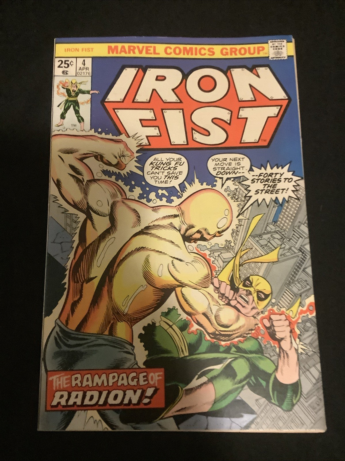 Iron Fist #4 (Marvel Comics April 1976) VF (8.0) Printed Without A Top Staple