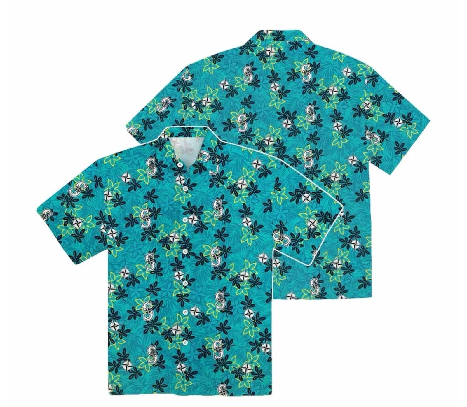 Seattle Mariners MLB 2025 NIP Men’s Aloha Hawaiian Button Up Shirt (XL)