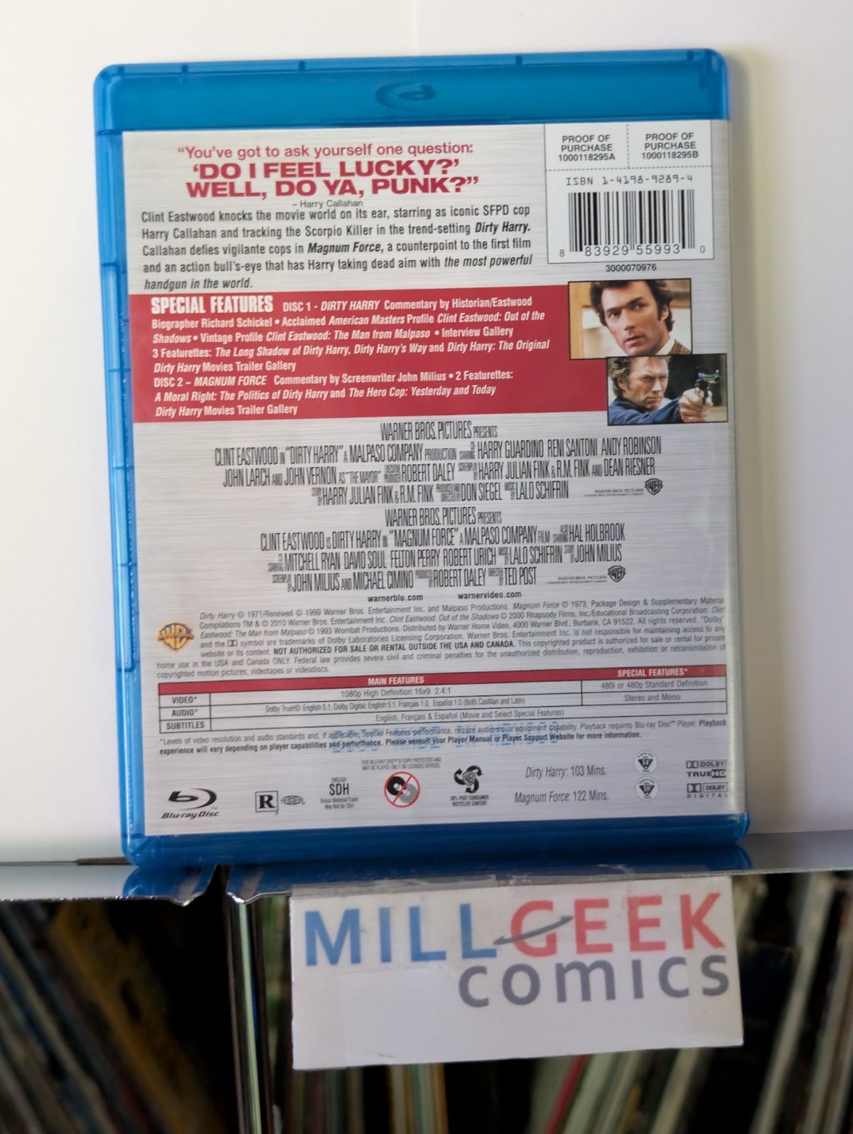 Dirty Harry / Magnum Force, Action Double Feature, Clint Eastwood (Blu Ray) -JD
