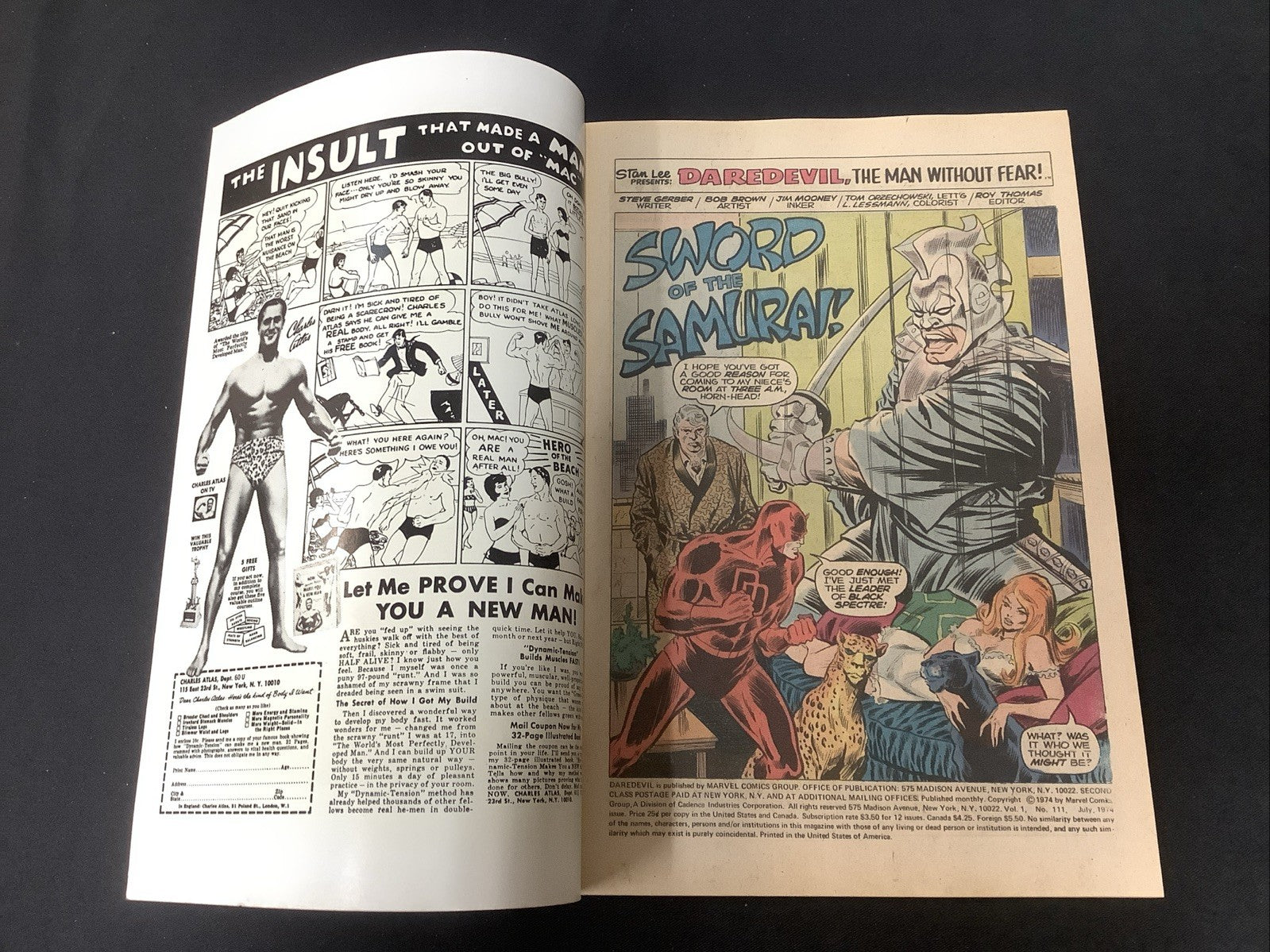 Daredevil #111 (Marvel Comics July 1974) F/VF (7.0) 1st App Silver Samurai