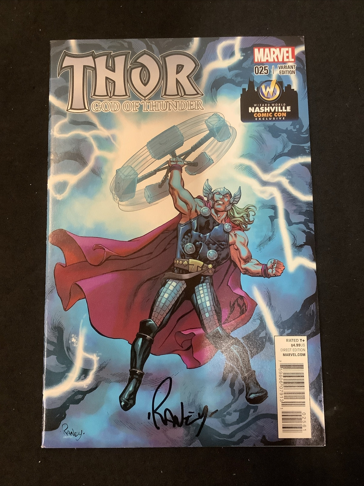 Thor: God Of Thunder #25 (World Wizard Nashville Cover) NM- (9.2) Raney Signed