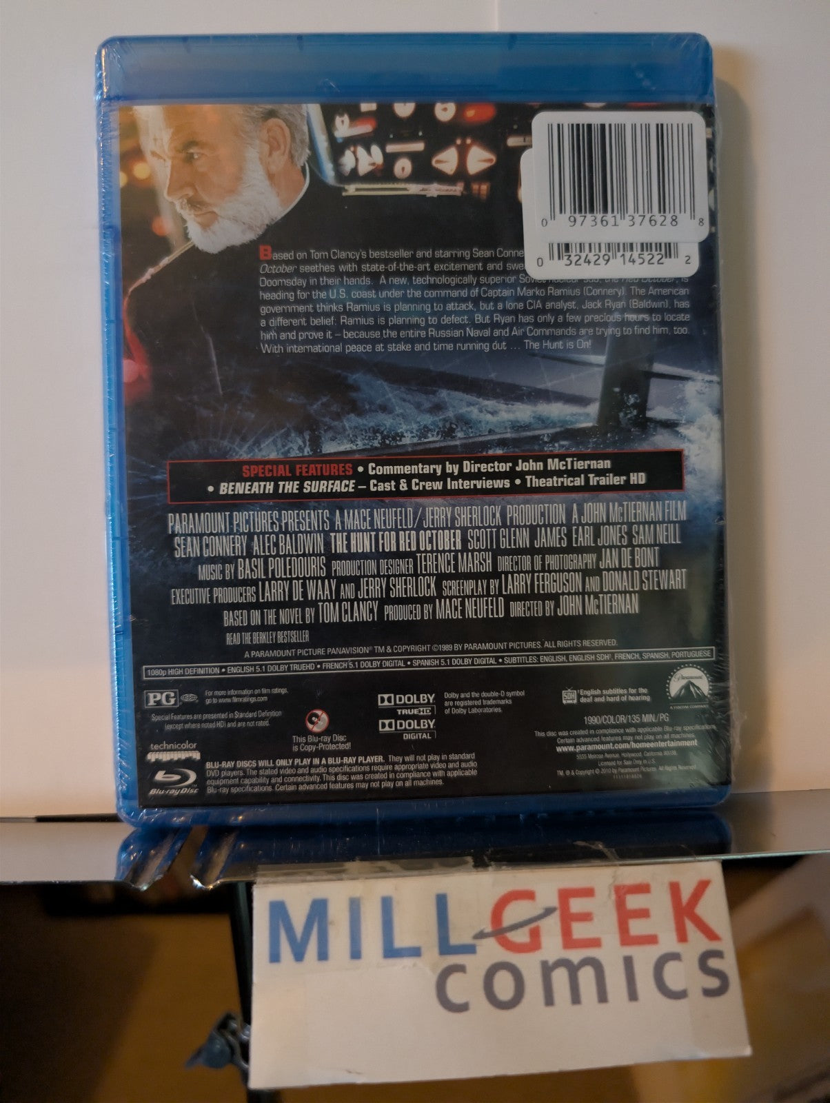 The Hunt for the Red October, Sean Connery & Alec Baldwin (Blu-ray, 1990) -JD
