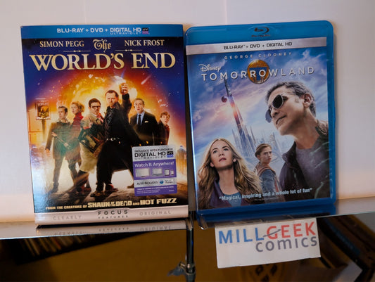 The World's End / Tomorrowland, Simon Pegg & George Clooney (Blu-Ray) -JD
