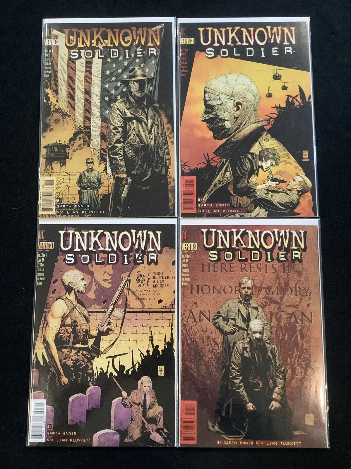 Unknown Soldier #1-4 Complete Comic Set, DC Comic/Vertigo, Garth Ennis, 1997