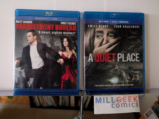 The Adjustment Bureau / A Quiet Place, 2 Emily Blunt Movies (Blu-ray) -JD