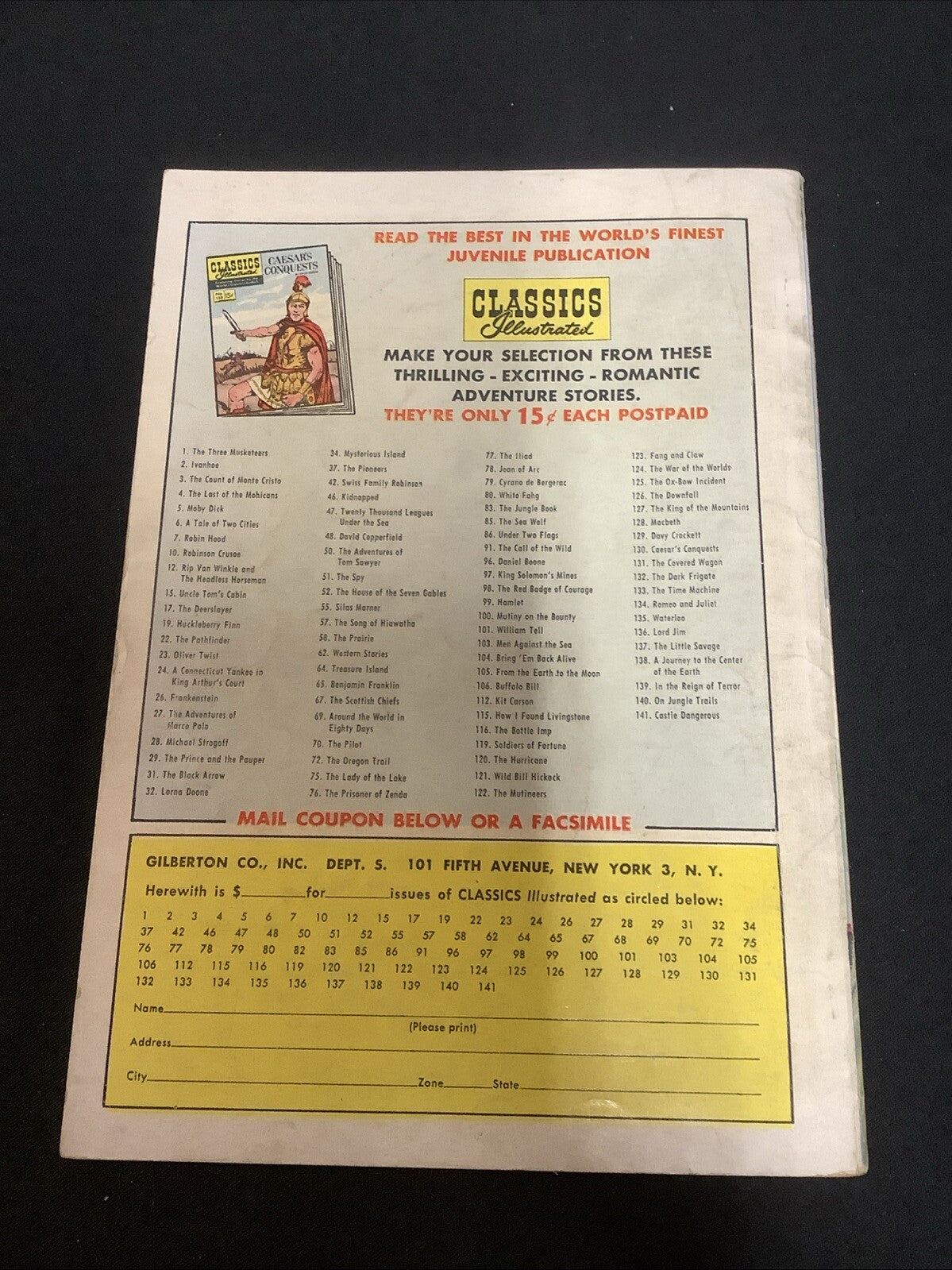 Classics Illustrated Special Issue #141 A (Gilberton 1957) 4.0 (VG) Rough Rider