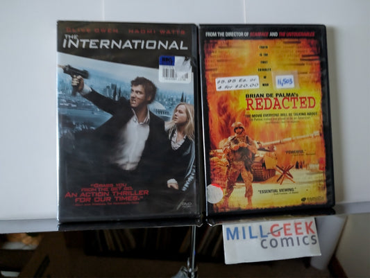 The International / Brian De Palma's Redacted, 2 Movie set (DVD) Like New-JD