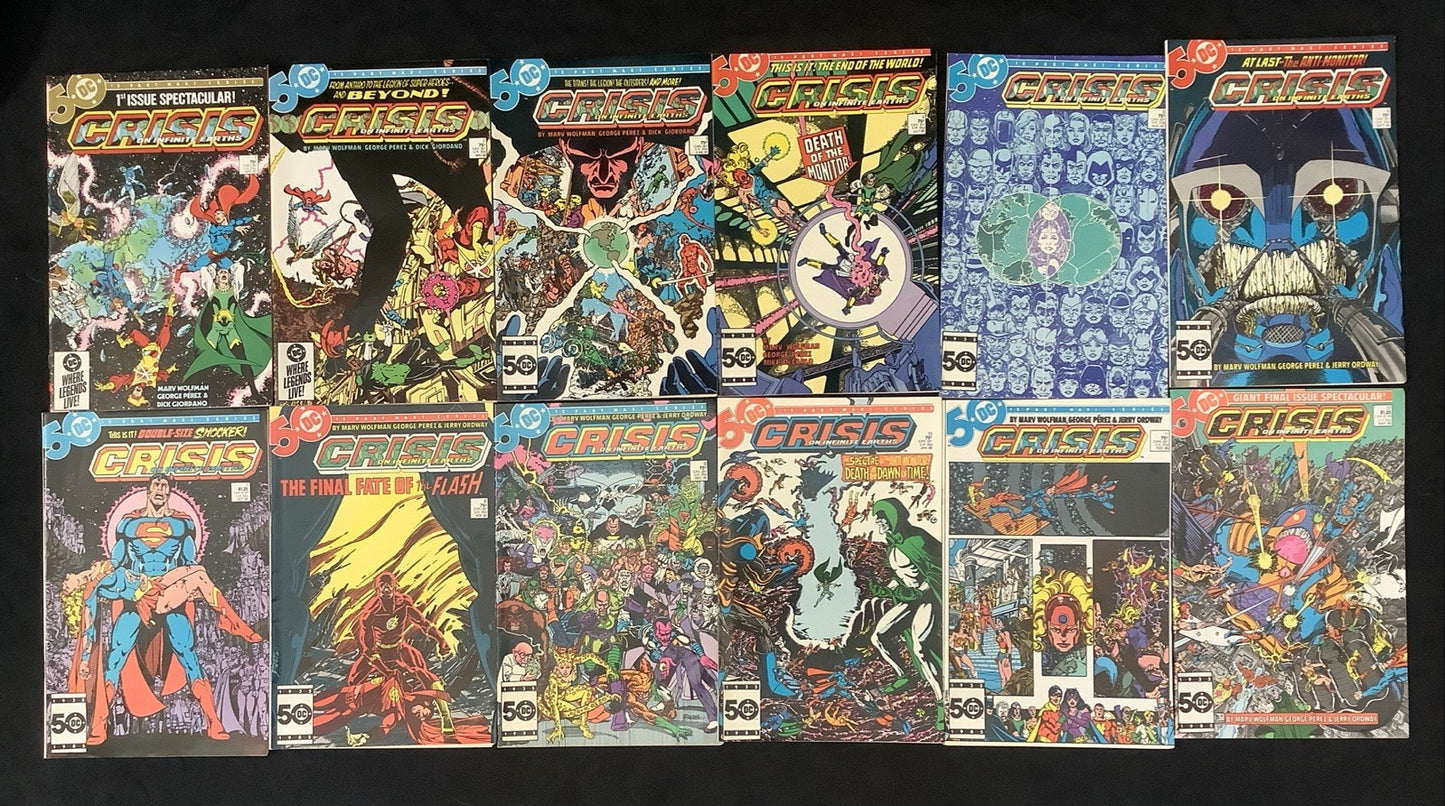 Crisis on Infinite Earths #1-12 Complete Comic Set, DC, Wolfman/Perez, 1985