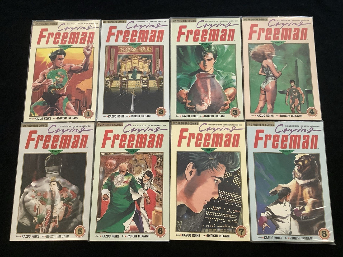 Crying Freeman Part 2 #1-8 Comic Lot, Viz, Kazuo Koike, Ryoichi Ikegami, 1990