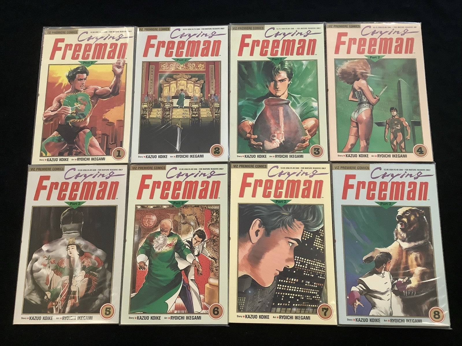 Crying Freeman Part 2 #1-8 Comic Lot, Viz, Kazuo Koike, Ryoichi Ikegami, 1990