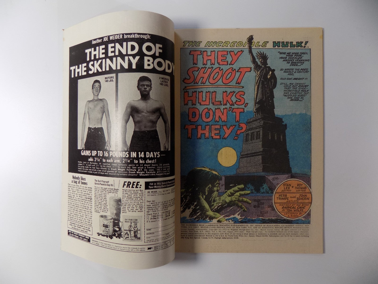 Hulk #142 Marvel Comic August 1971 Very Fine-