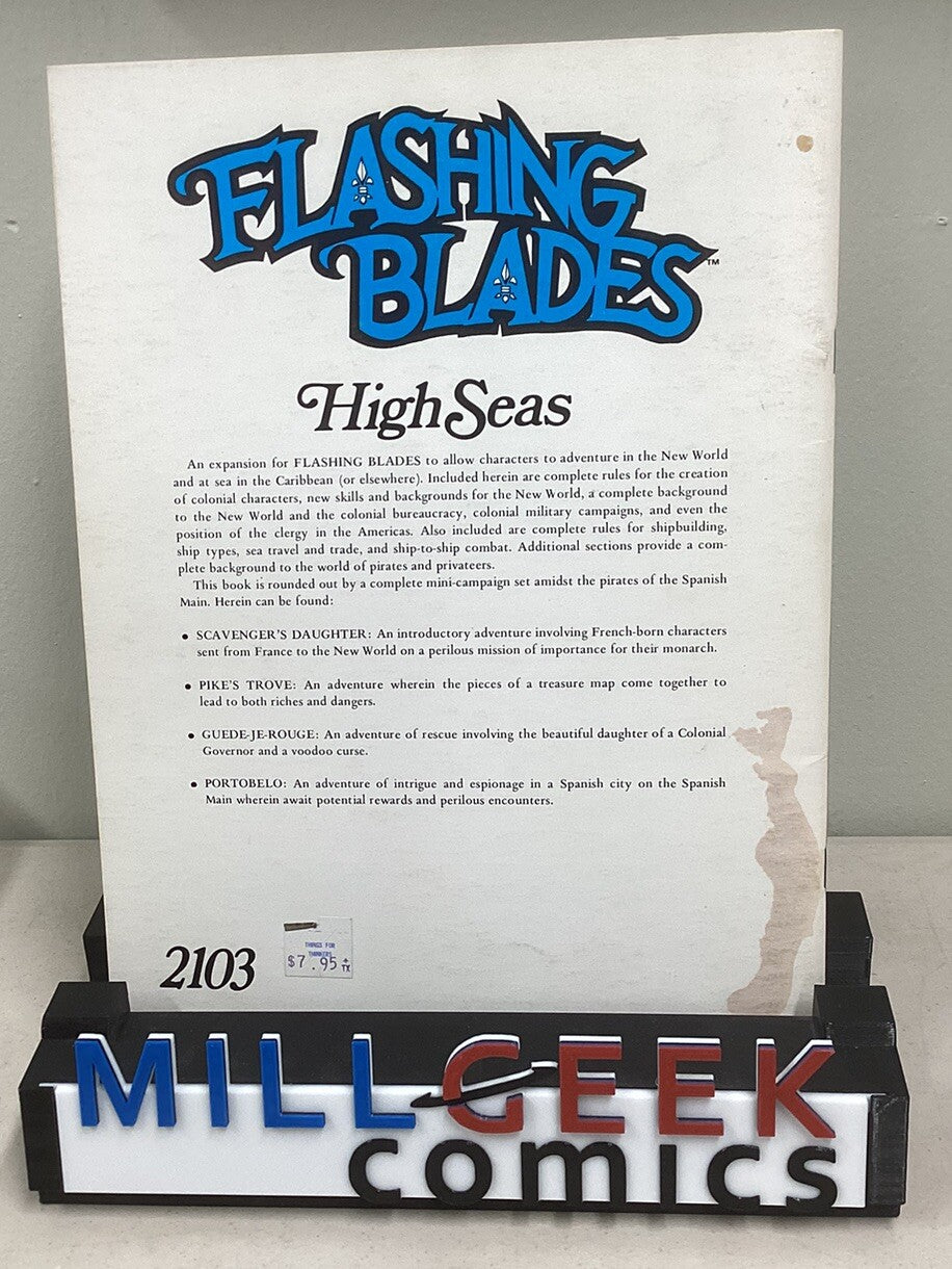 High Seas (Flashing Blades RPG) FGU 2103 Fantasy Games Unlimited 1st Print