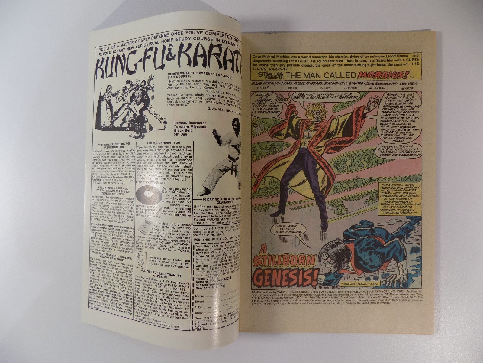 Adventure Into Fear #26 Marvel Comic February 1975 Very Fine-