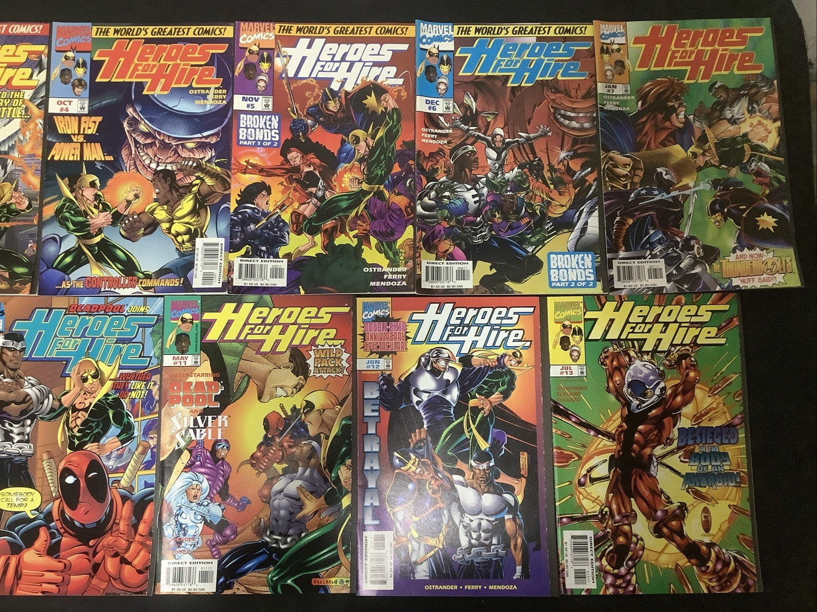 Heroes for Hire #1-13 Comic Lot, Marvel, John Ostrander, Deadpool Team-up