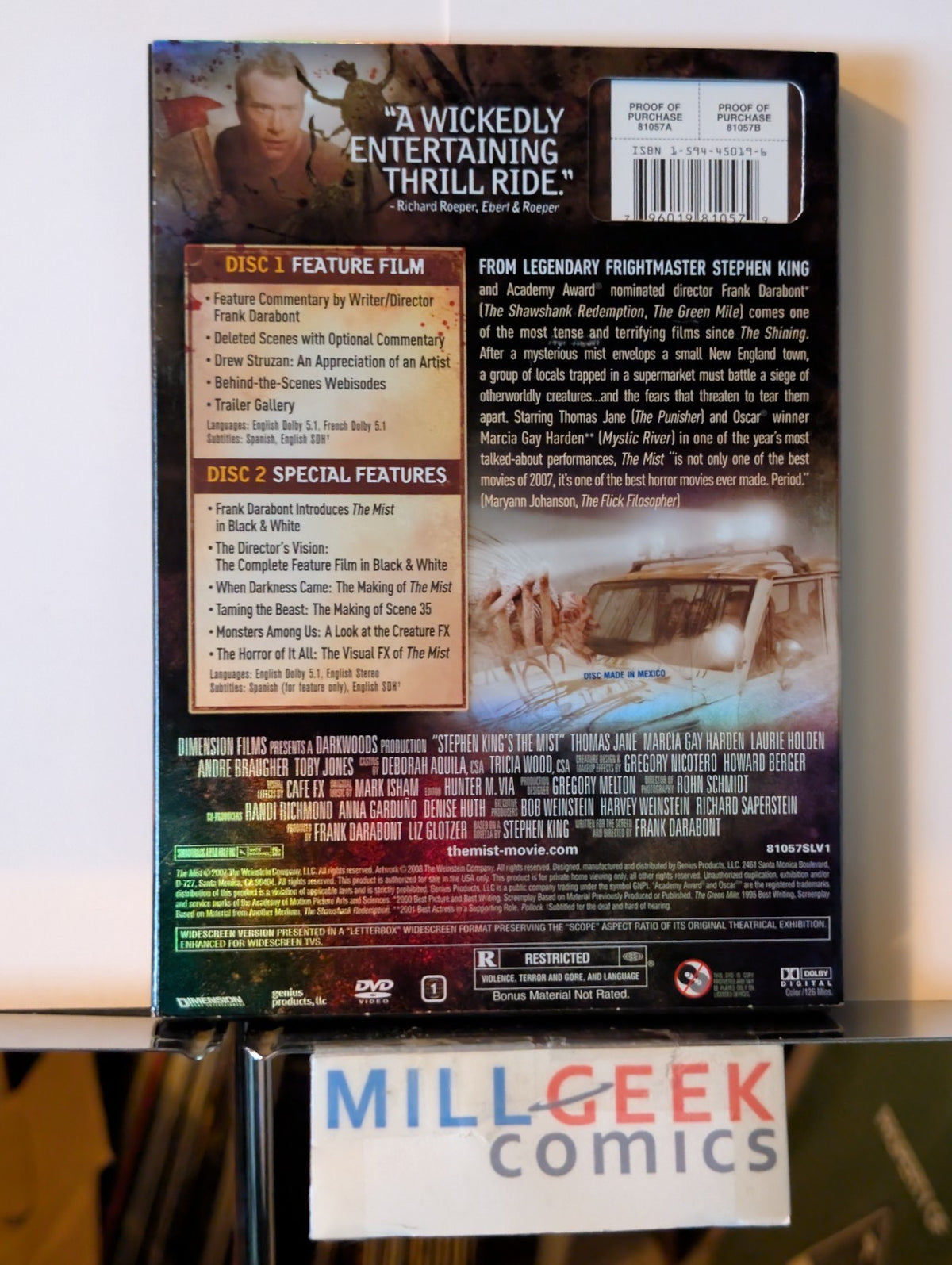 Rose Red / The Mist / Carrie, 3 Stephen King Movies (DVD) -JD