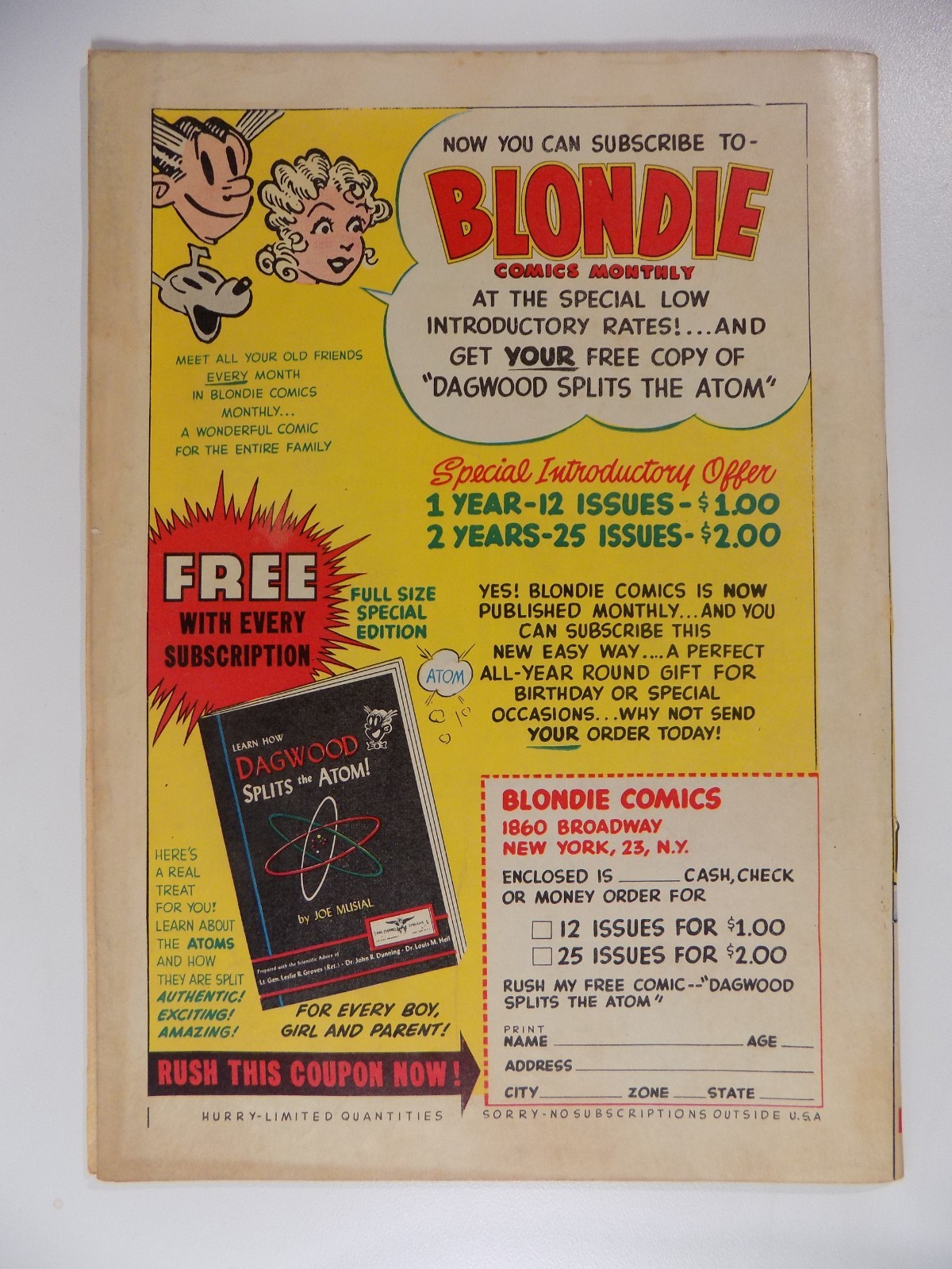 Blondie #16 Harvey Comic 1st Harvey Blondie! March 1950 Fine+