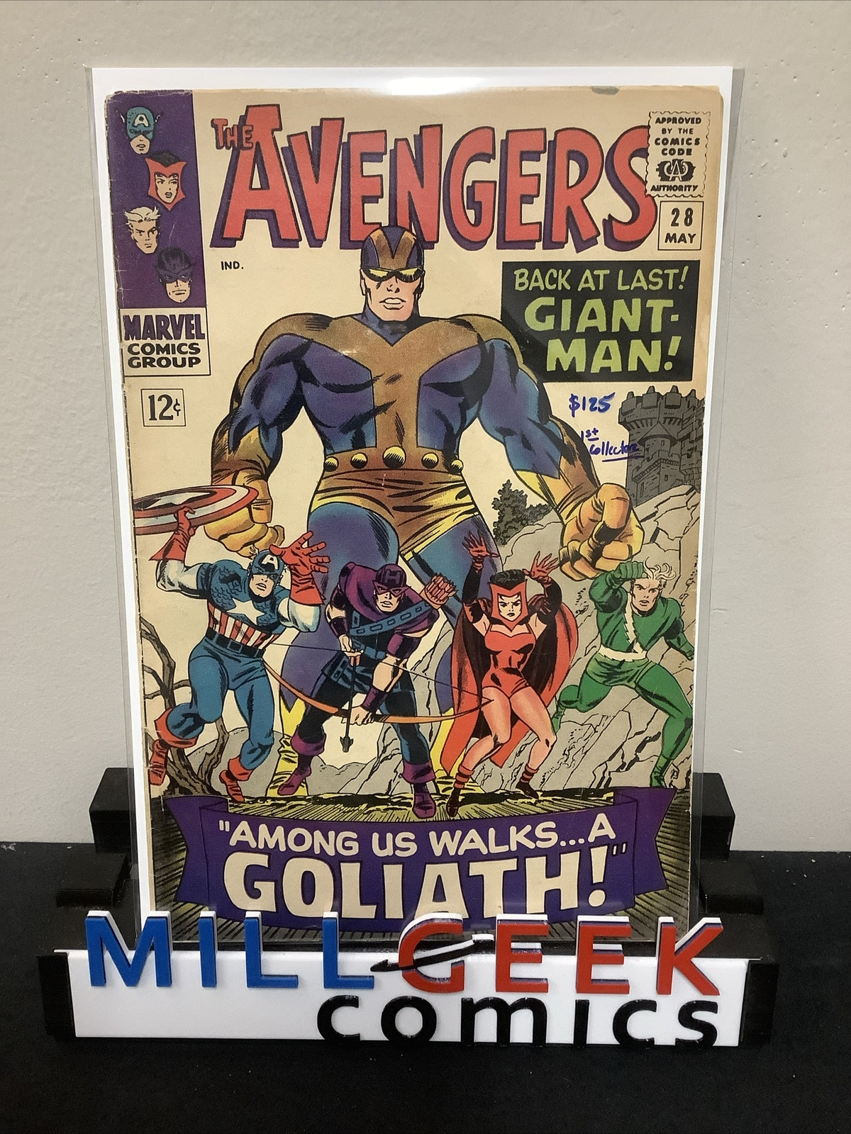 Avengers #28 (1966) VG/F (5.0) 1st App The Collector, Goliath, Writing On Back