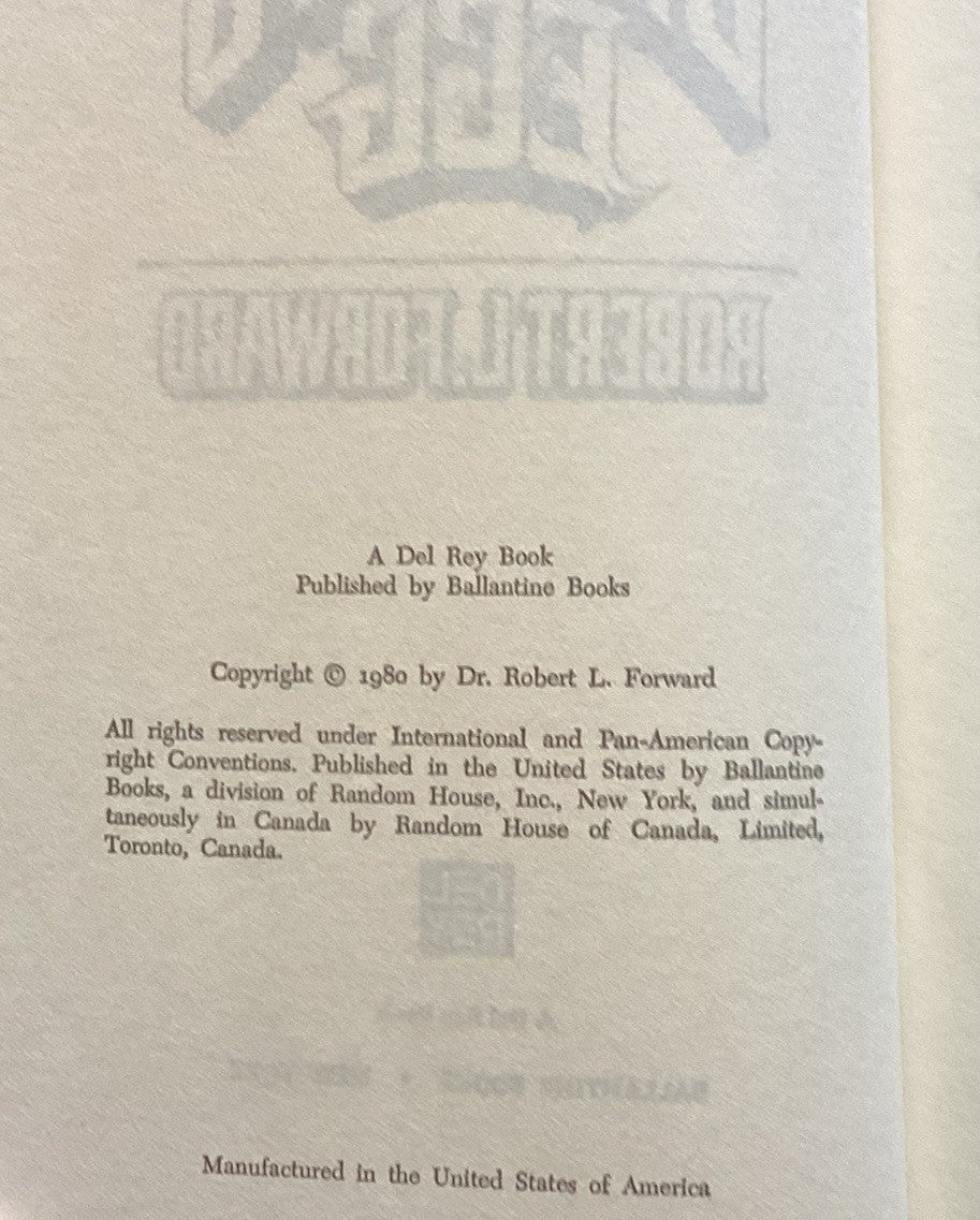 Dragon’s Egg Robert L. Forward Book Club Edition BCE Hardcover Del Rey Sci-Fi JD