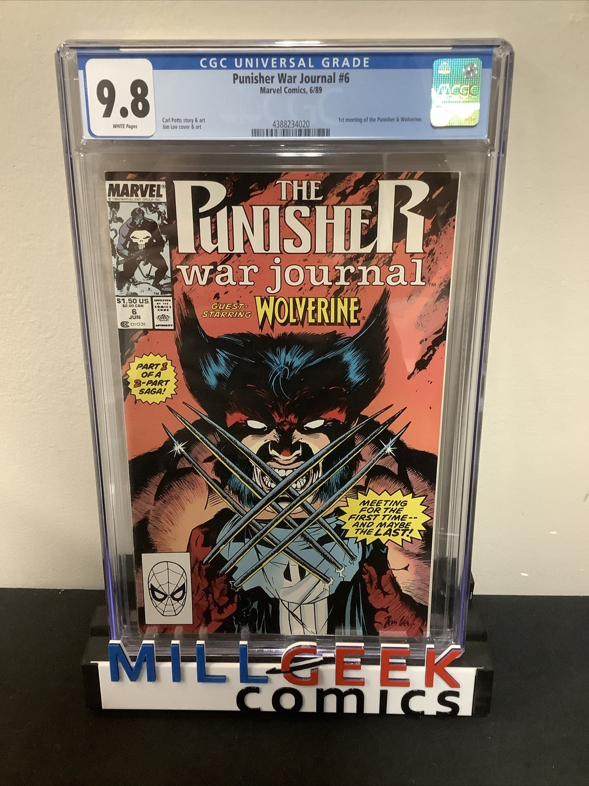Punisher War Journal #6 (1989) CGC 9.8 Jim Lee, 1st Punisher vs Wolverine