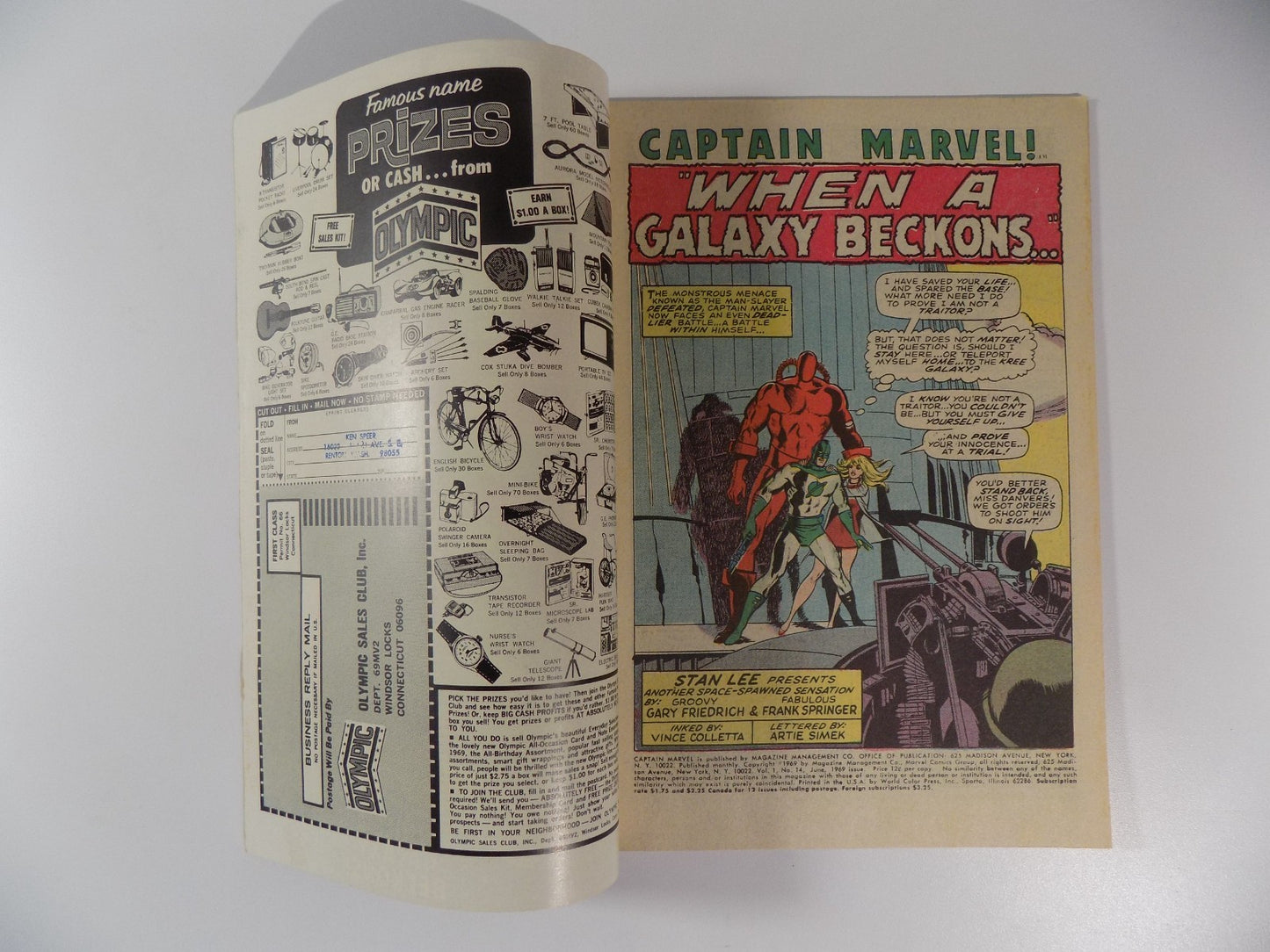 Captain Marvel #14 Marvel Comic June 1969 Very Fine-