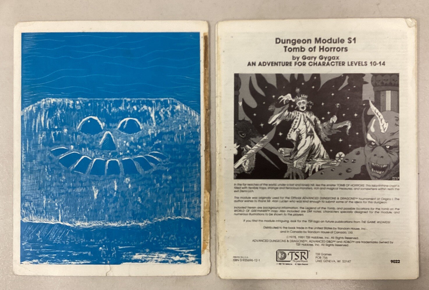 Advanced Dungeons and Dragons S1 Tomb of Horrors Module TSR 9022 Incomplete